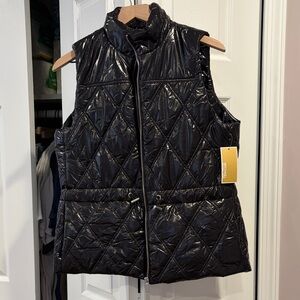 Michael Kors Women’s Shiny Black Quilted Vest